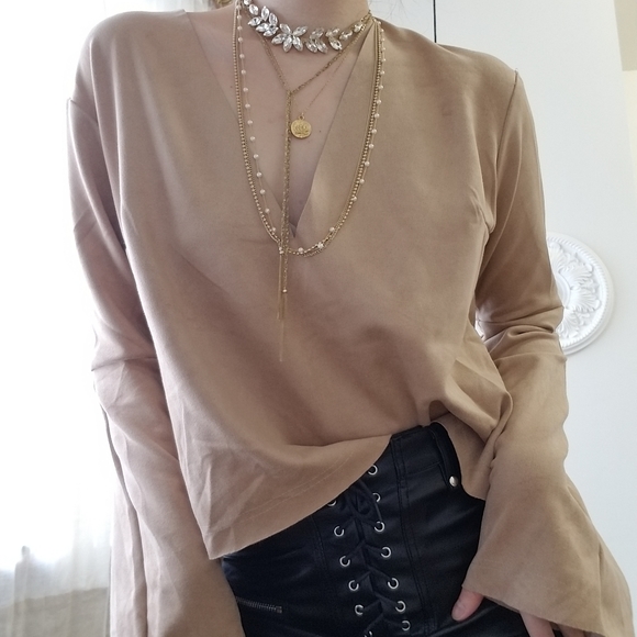 Faux suede top - Picture 2 of 4